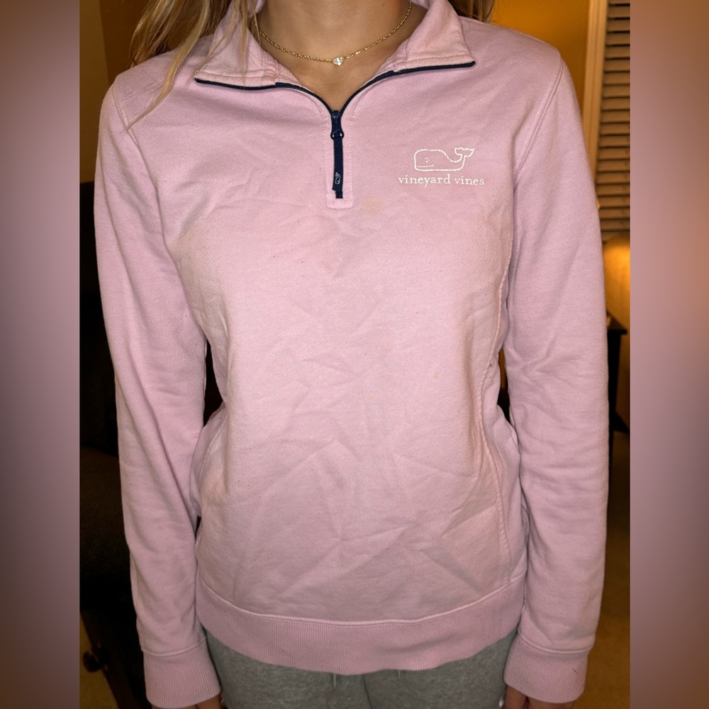 Pink vineyard vines half zip up pullover size xsmall